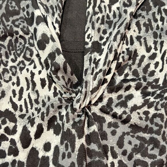 George | Women’s Animal Print 3/4 Sleeve Top Shirt Blouse Black White Size Small - Picture 5 of 16